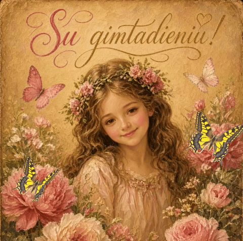 Gimtadienio atvirukai Mergaitei