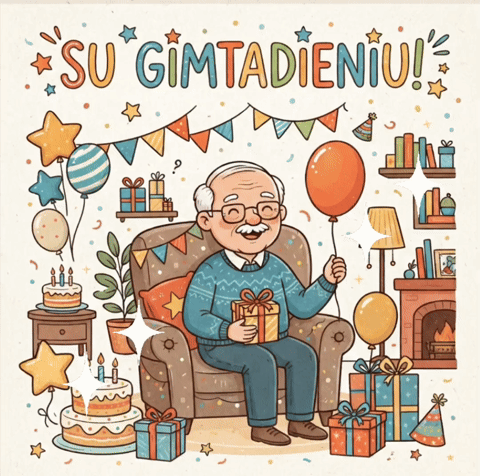 Su gimtadieniu, mielas seneli!