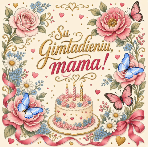 Gimtadienio atvirukai Mamai