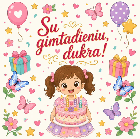 Su gimtadieniu dukrai